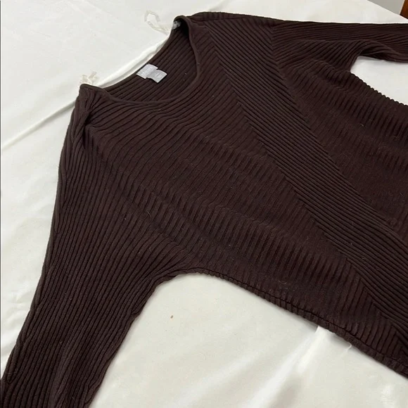 Brown Textured Long Sleeve Top - Picture 8 of 8